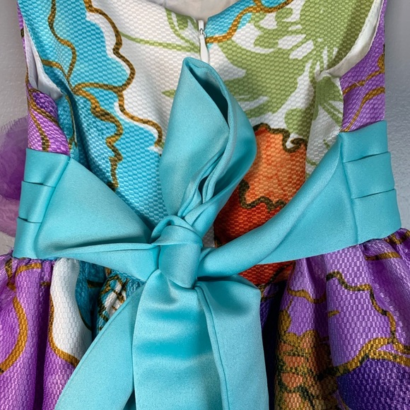 Dorissa "Powerscourt Gardens" Dress - turquoise/purple, 5 and size 4 - Picture 6 of 7